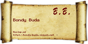 Bondy Buda névjegykártya